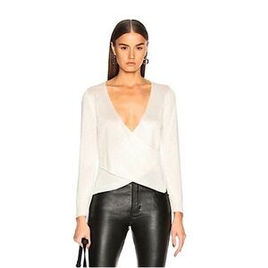 Michelle Mason Metallic Cross Wrap Sweater